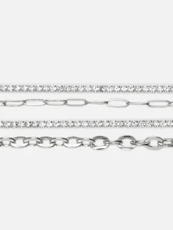 Best Kettenarmbänder Mit Strass, 4er-Pack Damen Schmuck