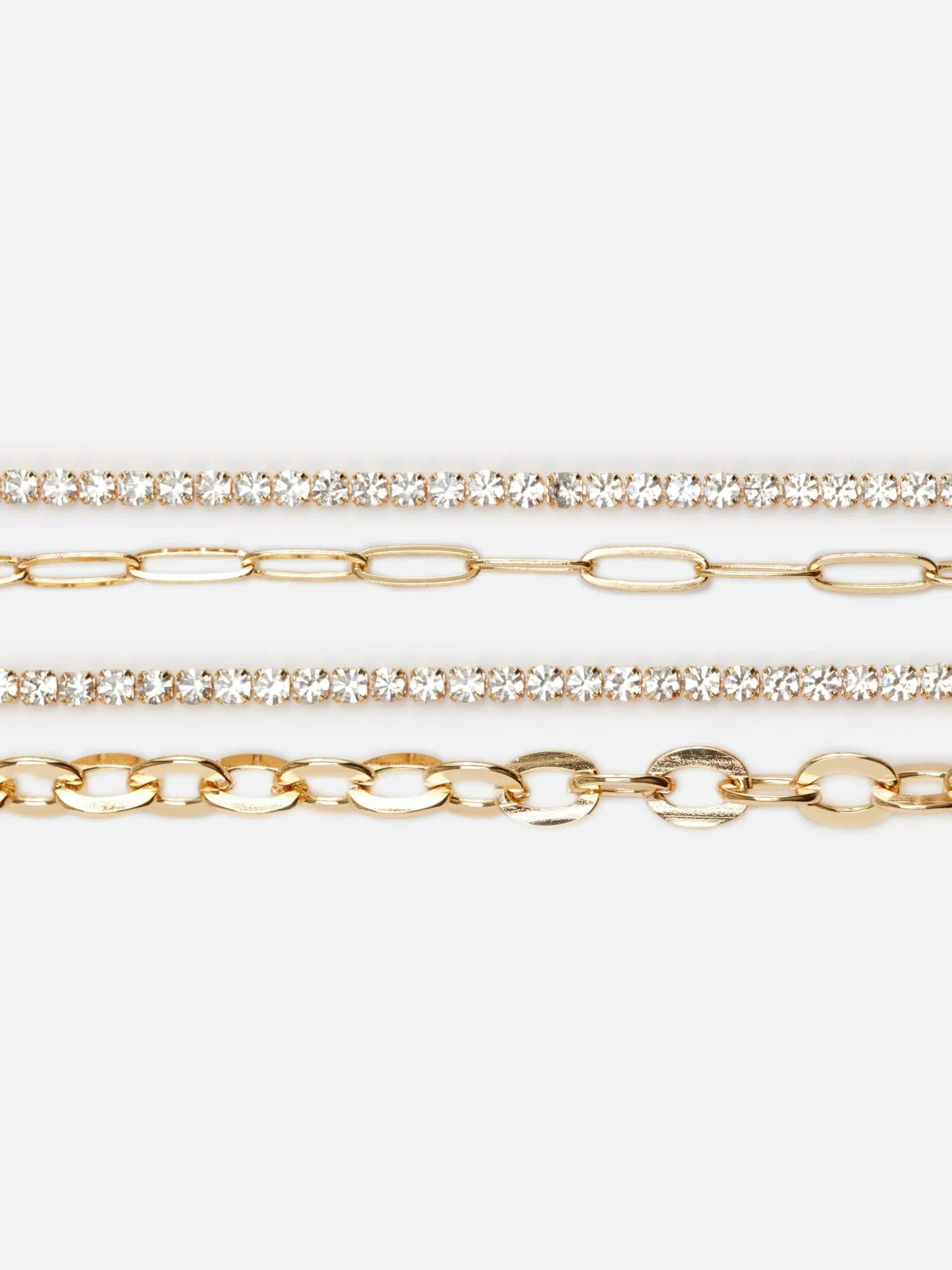 Best Kettenarmbänder Mit Strass, 4er-Pack Damen Schmuck