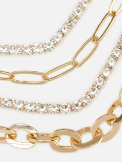 Best Kettenarmbänder Mit Strass, 4er-Pack Damen Schmuck