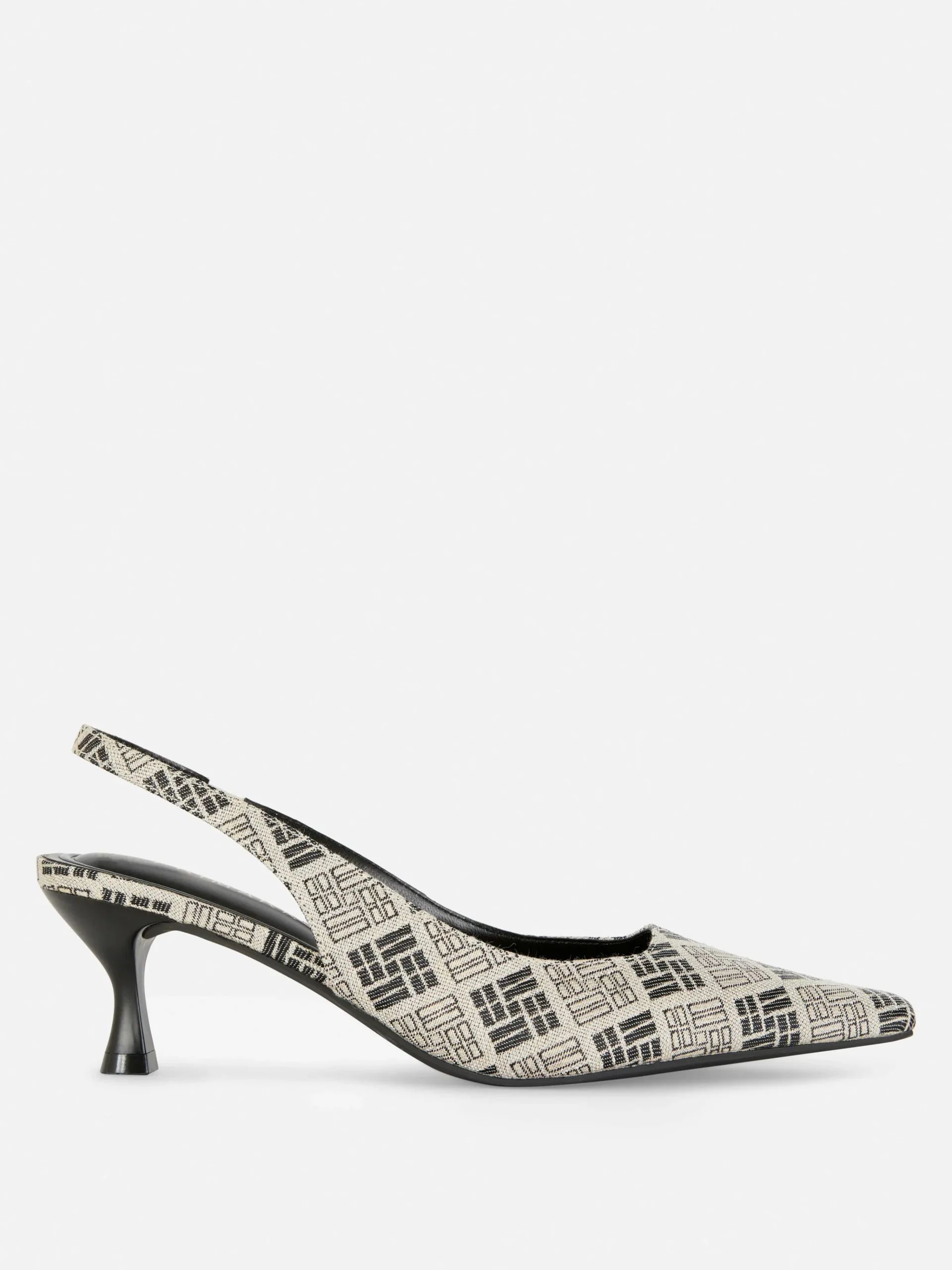 Online Kitten-Heels Mit Geometrischem Muster Und Slingback Damen Heels
