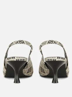 Online Kitten-Heels Mit Geometrischem Muster Und Slingback Damen Heels