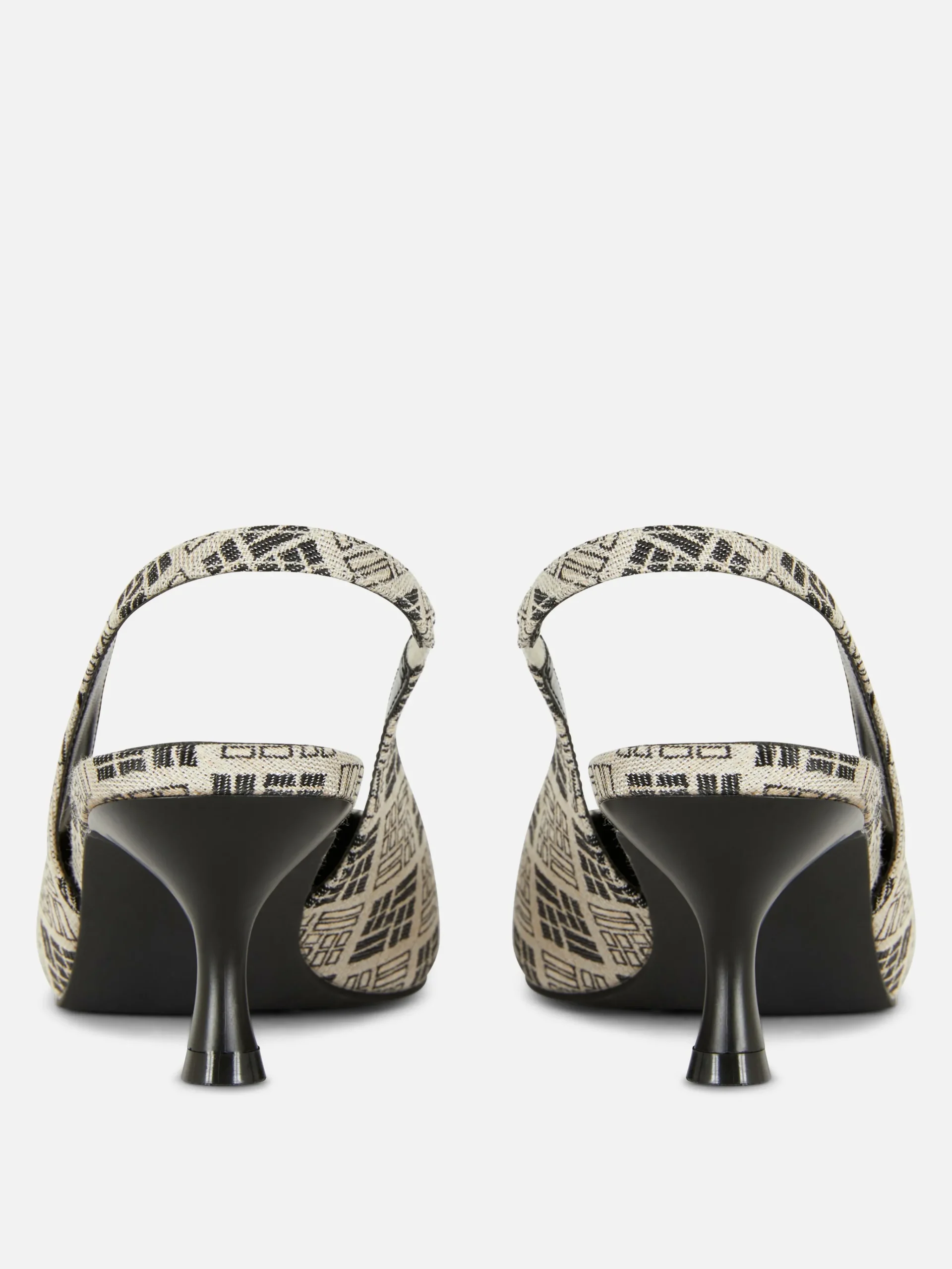 Online Kitten-Heels Mit Geometrischem Muster Und Slingback Damen Heels