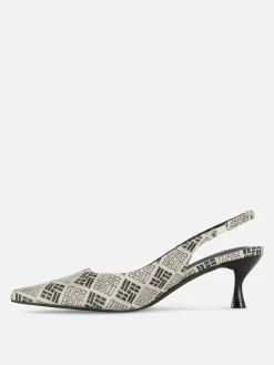 Online Kitten-Heels Mit Geometrischem Muster Und Slingback Damen Heels