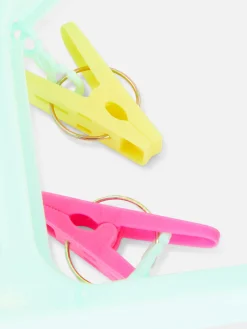 Outlet Klappbarer Wäscheständer Mit 24 Klammern Wandaufbewahrung Und Hängelösungen