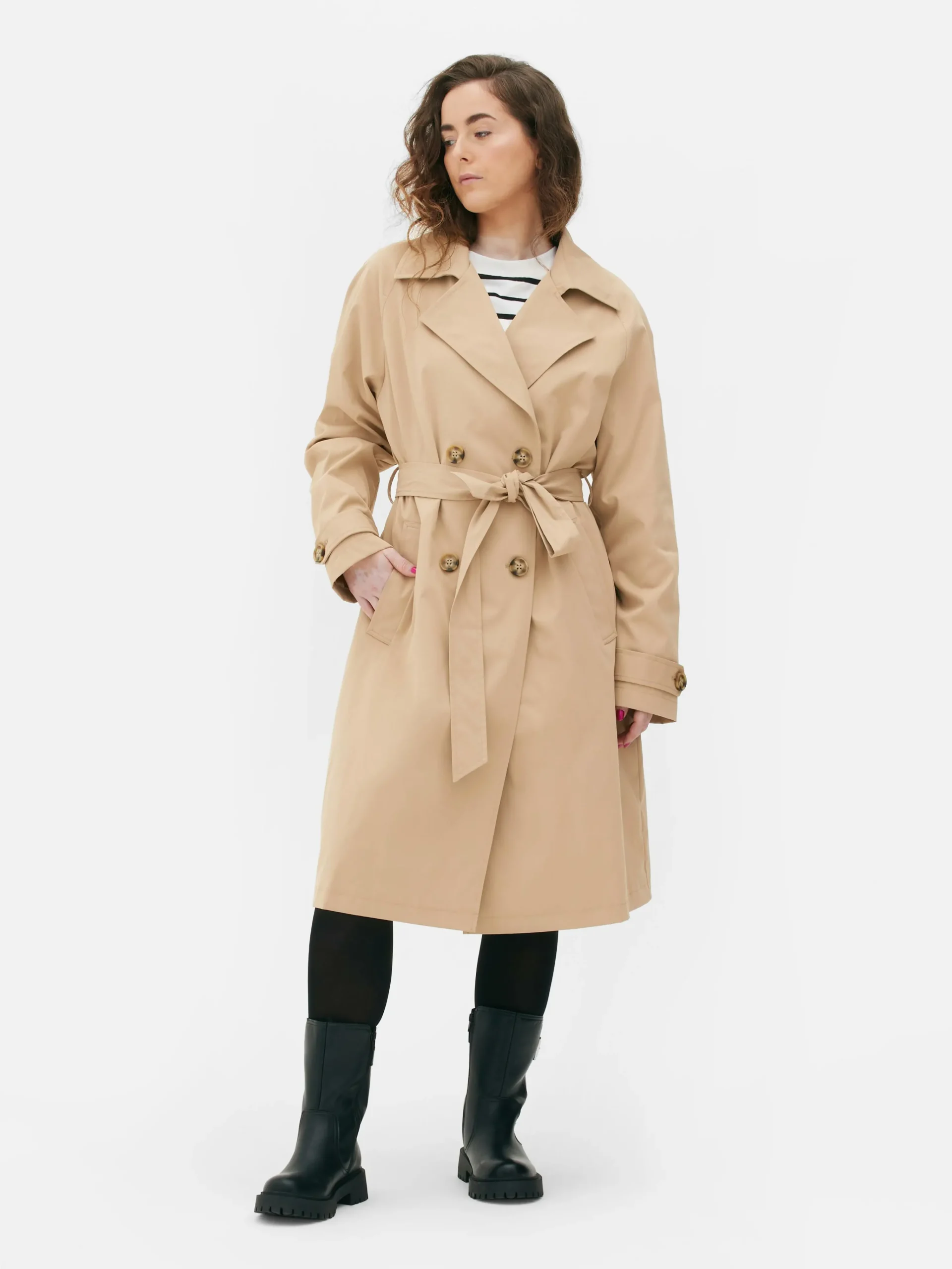 Clearance Klassischer Zweireihiger Trenchcoat Damen Jacken Und Mäntel