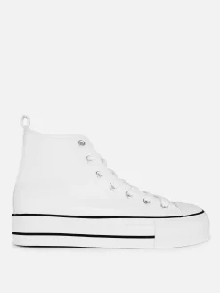 Clearance Knöchelhohe Flatform-Sneaker Aus Kunstleder Damen Sneakers