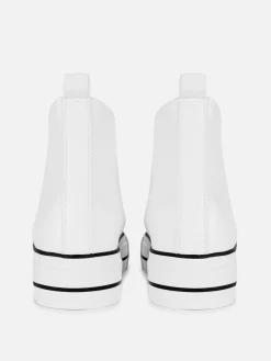 Clearance Knöchelhohe Flatform-Sneaker Aus Kunstleder Damen Sneakers