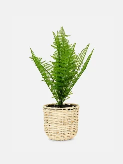 Best Kunstfarn In Geflochtenem Korb Kunstpflanzen Und -Blumen