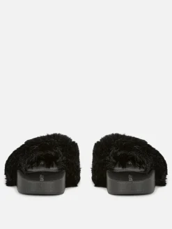 Kunstfell-Badesandalen Damen Flipflops Und Badesandalen