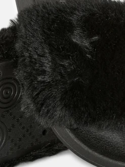 Kunstfell-Badesandalen Damen Flipflops Und Badesandalen