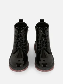 Kunstleder-Lackstiefel Mit Glitzersohle Kinder Stiefel Und Gummistiefel