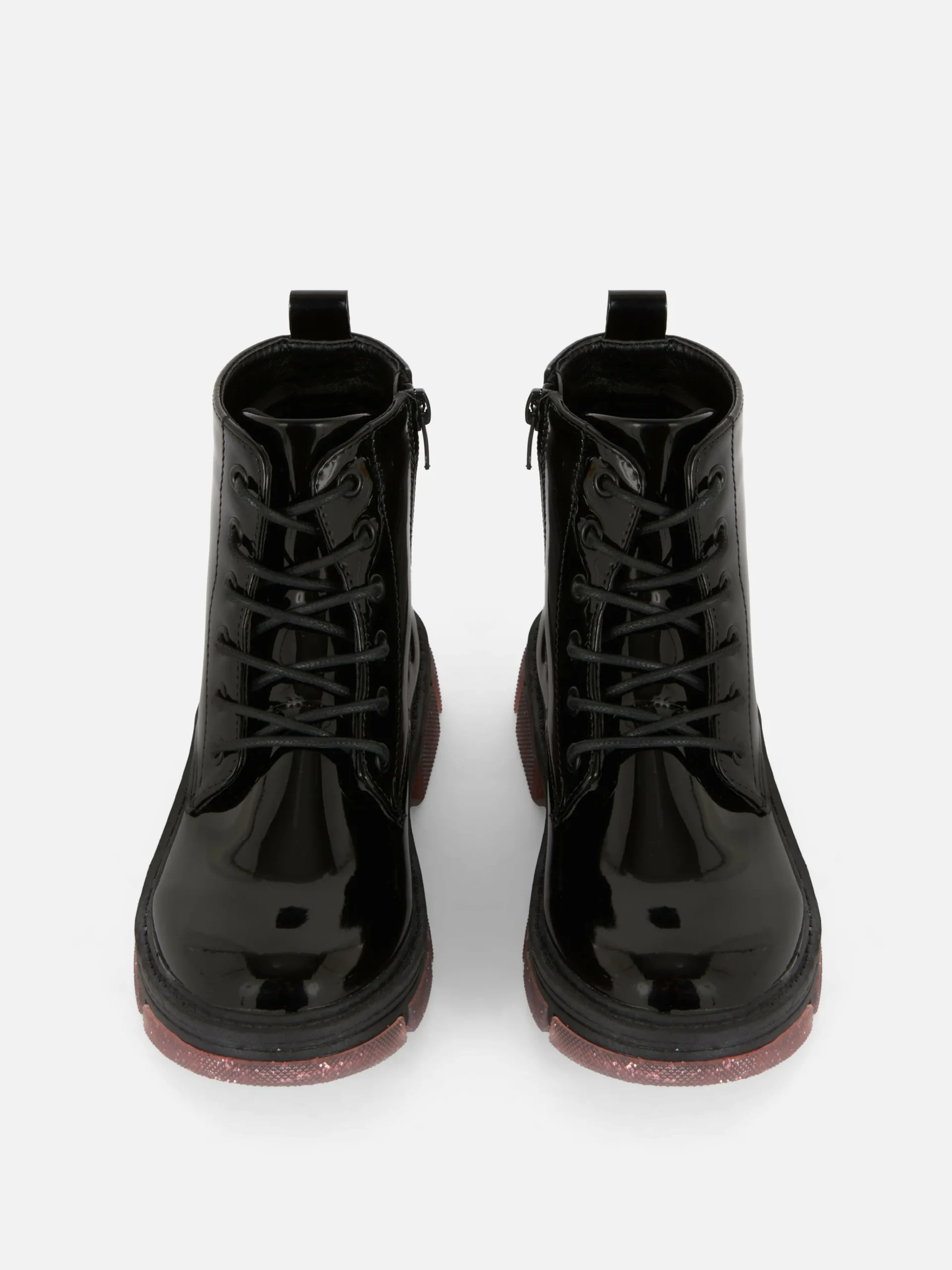 Kunstleder-Lackstiefel Mit Glitzersohle Kinder Stiefel Und Gummistiefel