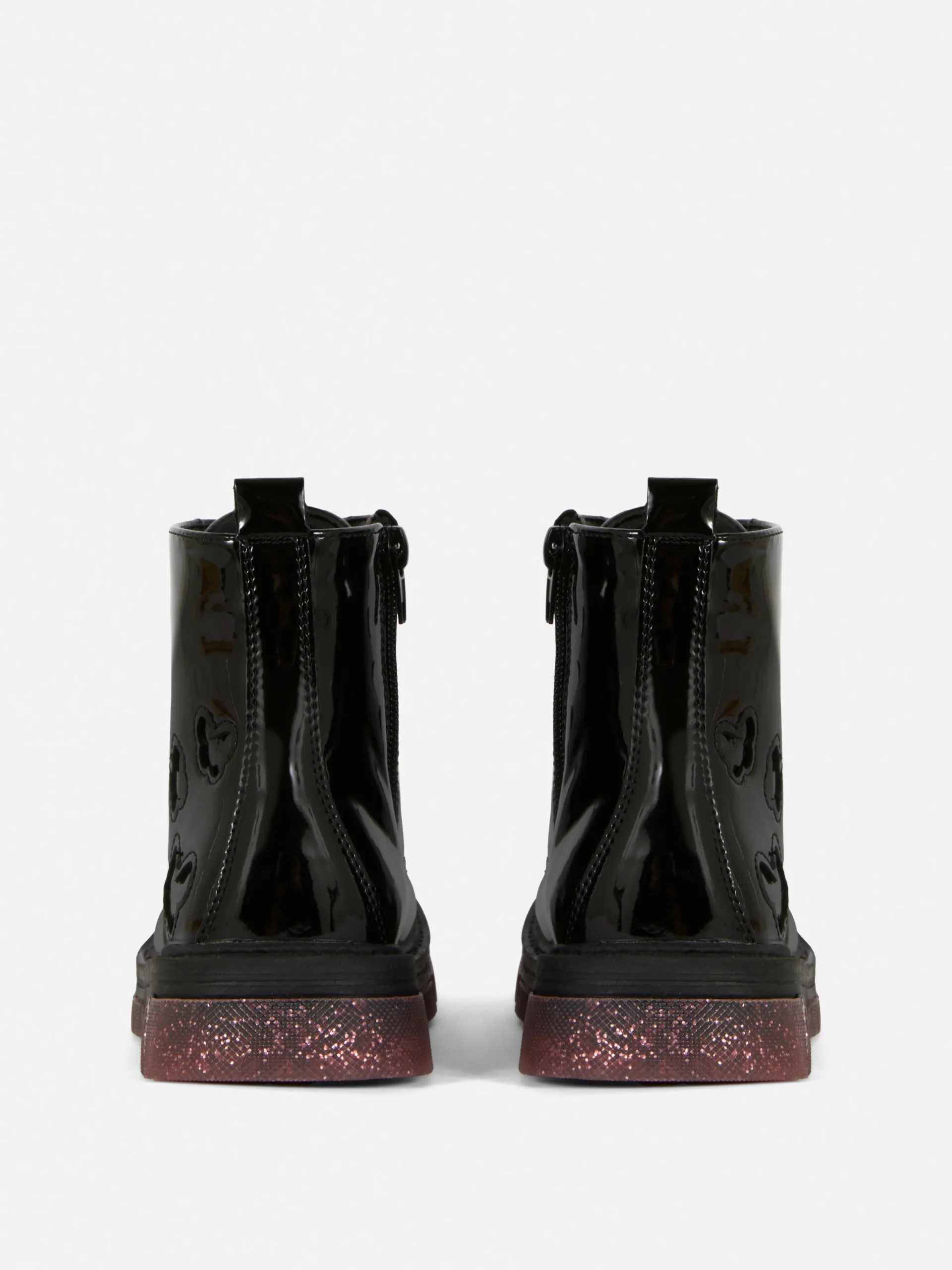 Kunstleder-Lackstiefel Mit Glitzersohle Kinder Stiefel Und Gummistiefel