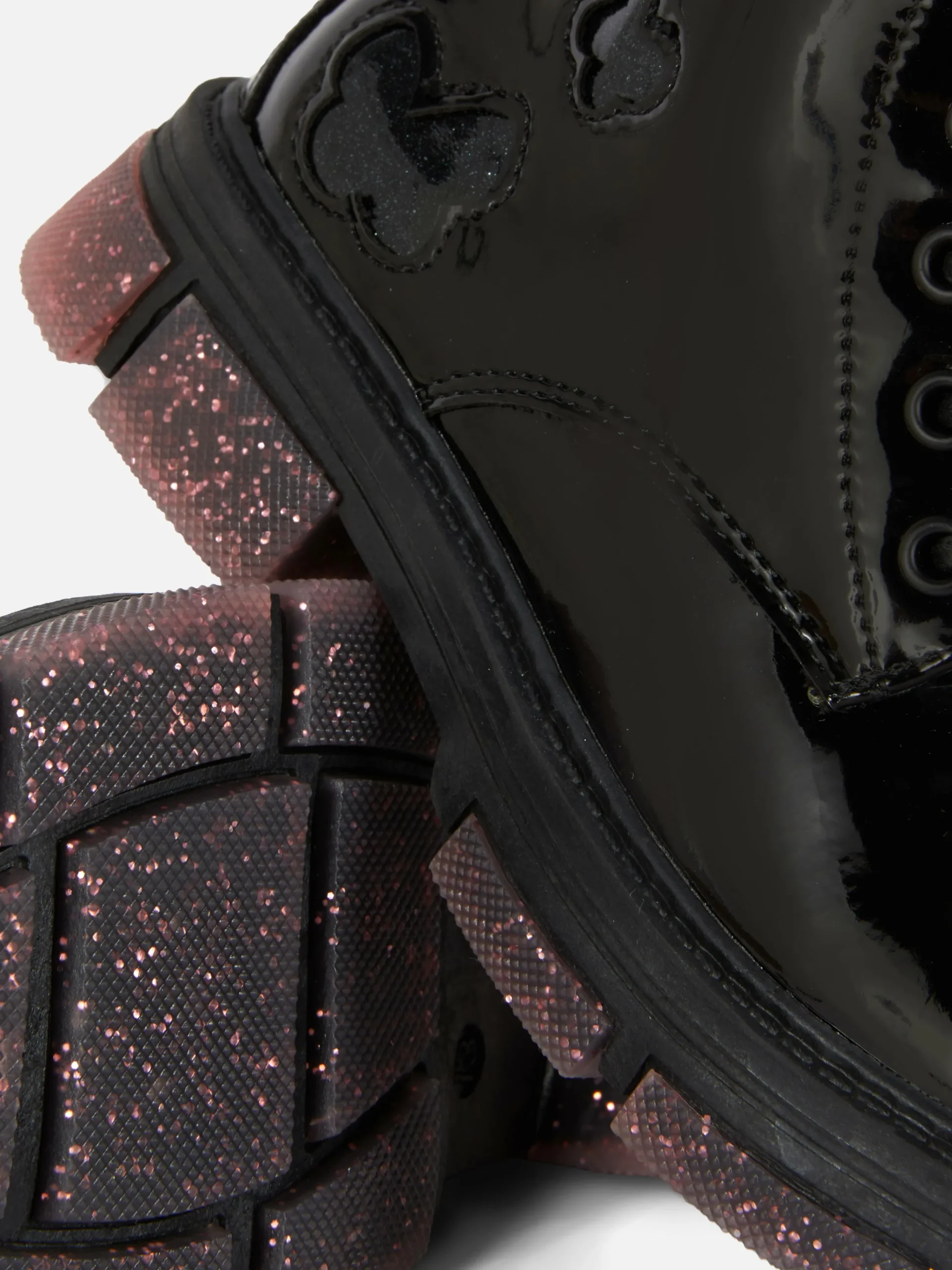 Kunstleder-Lackstiefel Mit Glitzersohle Kinder Stiefel Und Gummistiefel