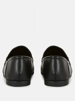 Kunstleder-Loafer Mit Trensenverzierung Damen Flache Schuhe