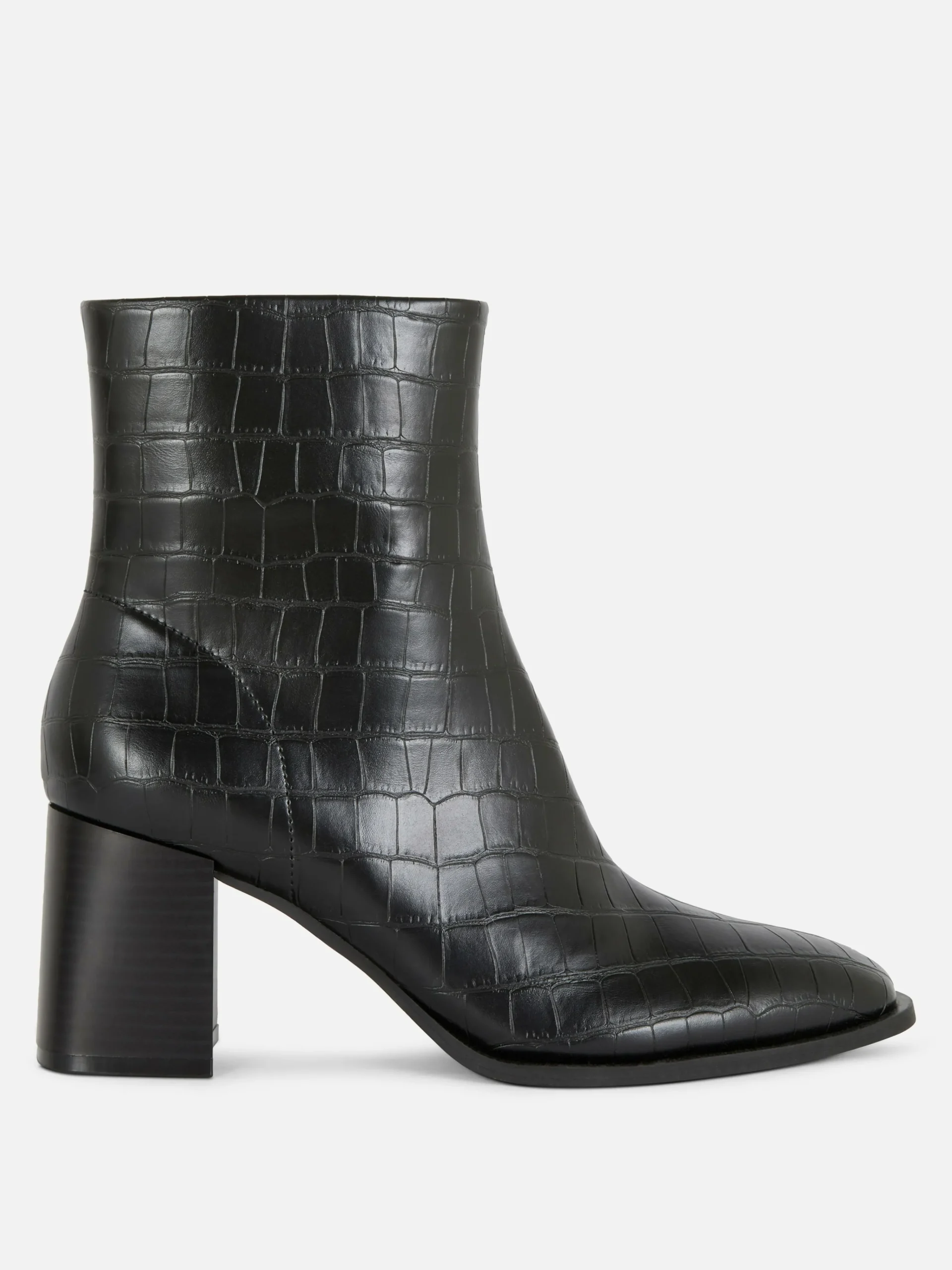 Online Kunstlederstiefel In Kroko-Optik Mit Absatz Damen Stiefel