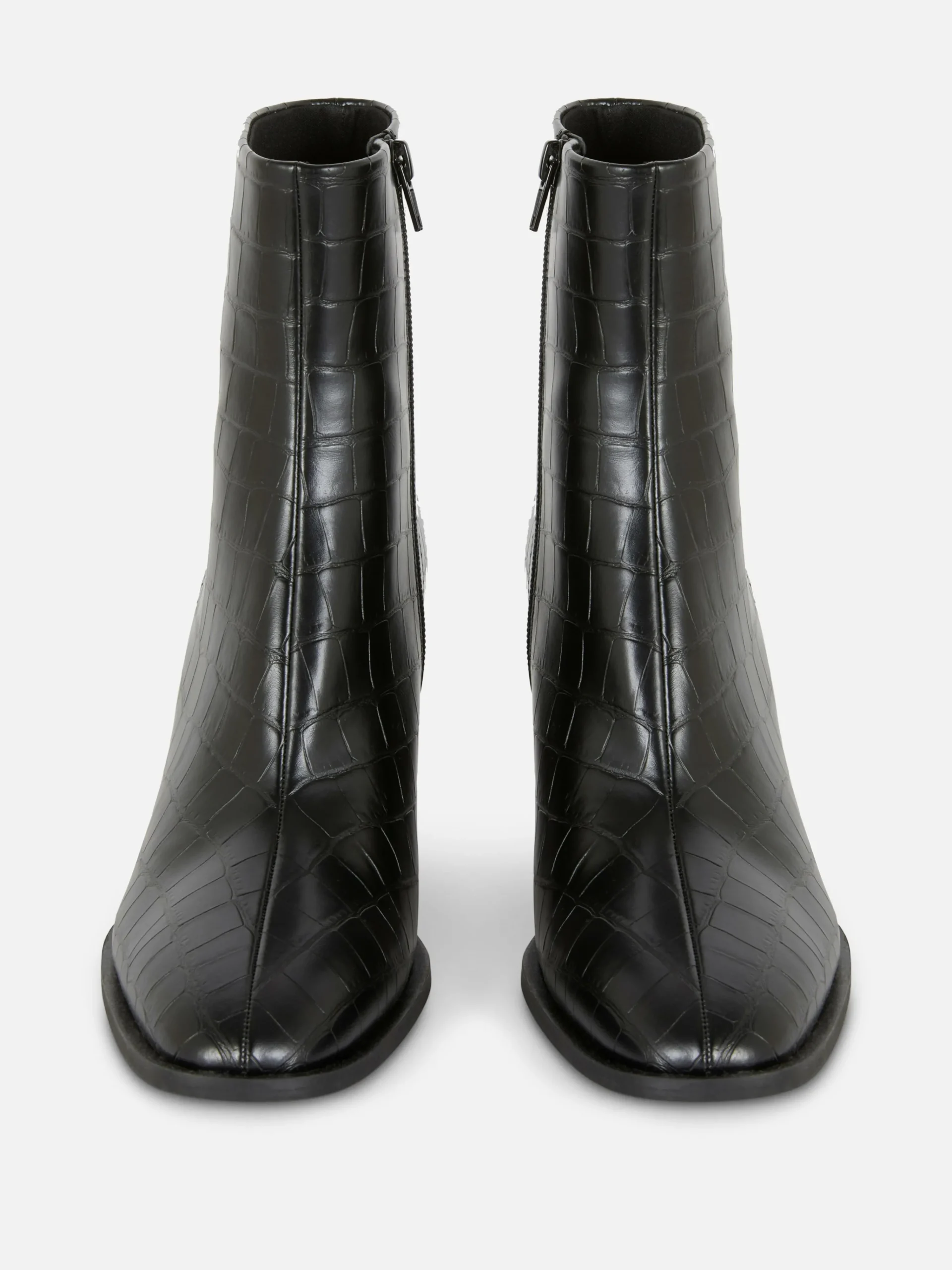 Online Kunstlederstiefel In Kroko-Optik Mit Absatz Damen Stiefel