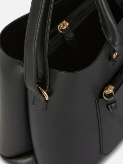 Discount Kunstleder-Tragetasche Mit Reißverschlussfach Damen Taschen Und Portemonnaies