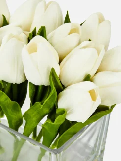 Sale Kunsttulpen In Rechteckiger Glasvase Blumentöpfe Und -Ständer