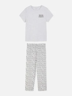 Kurzarm-Schlafanzug Aus Jersey Mit Grafik Damen Schlafanzüge