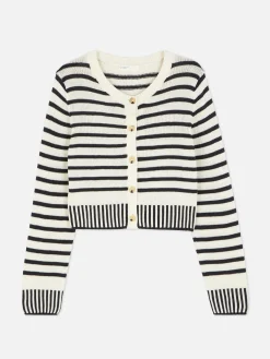 Hot Kurzer Cardigan Mit Streifen Damen Pullover Und Cardigans