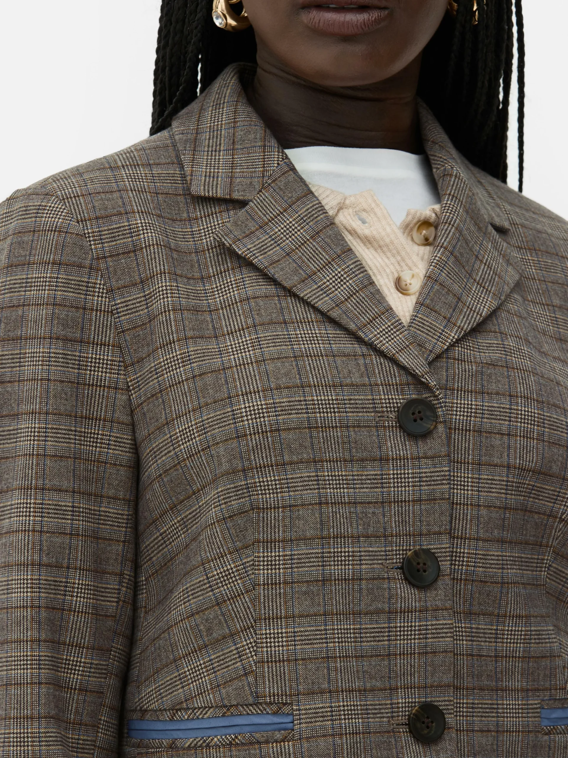 Outlet Kurzer „Rita Ora“ Blazer Mit Karomuster Damen Blazer