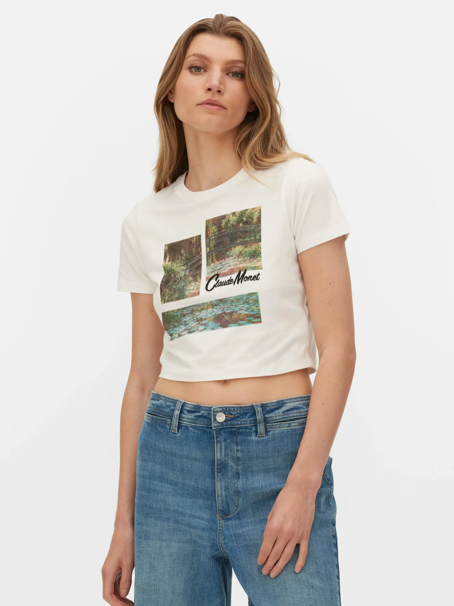 Clearance Kurzes „Claude Monet“ T-Shirt Mit Grafik Damen Tops Und T-Shirts