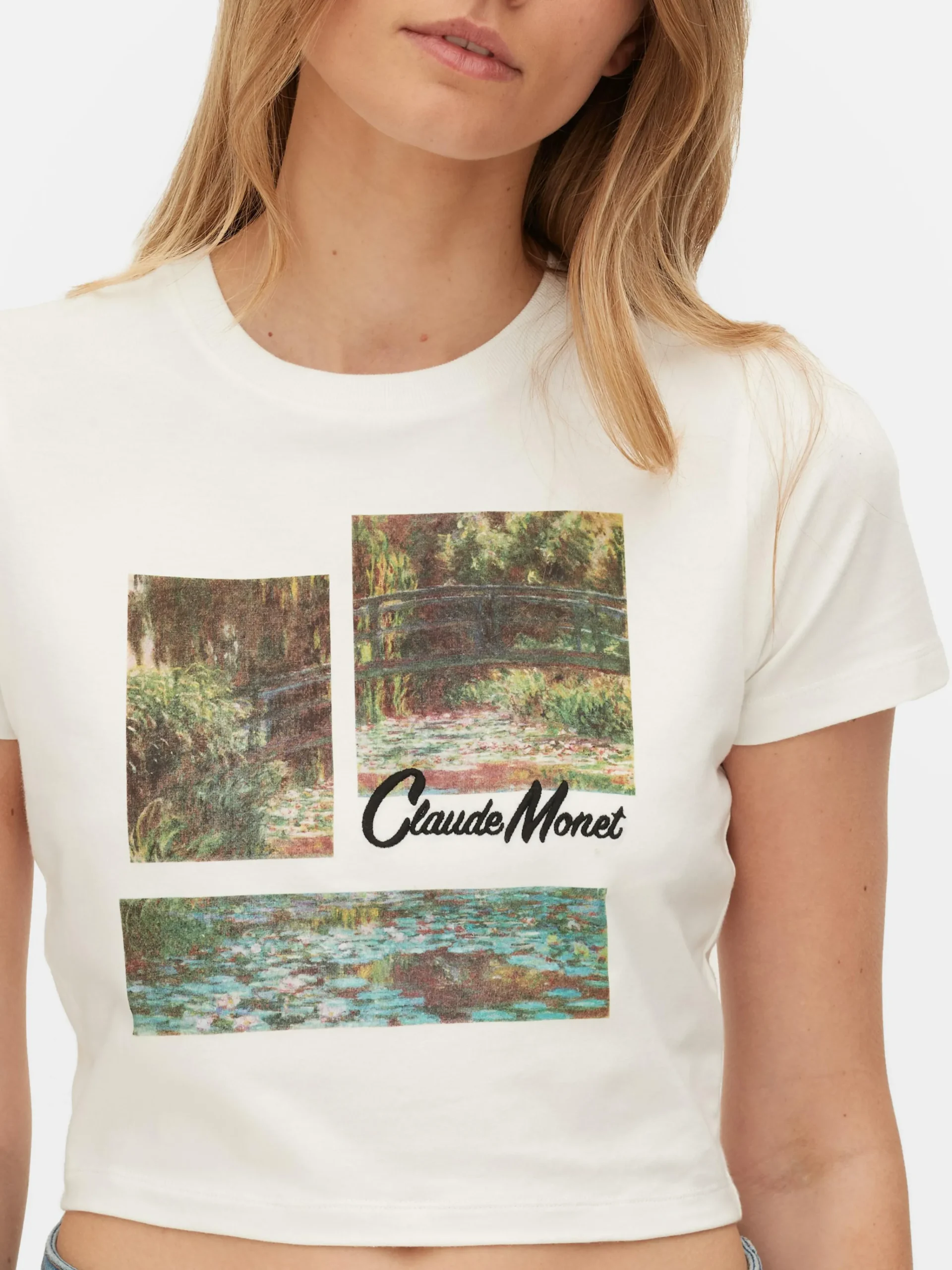 Clearance Kurzes „Claude Monet“ T-Shirt Mit Grafik Damen Tops Und T-Shirts