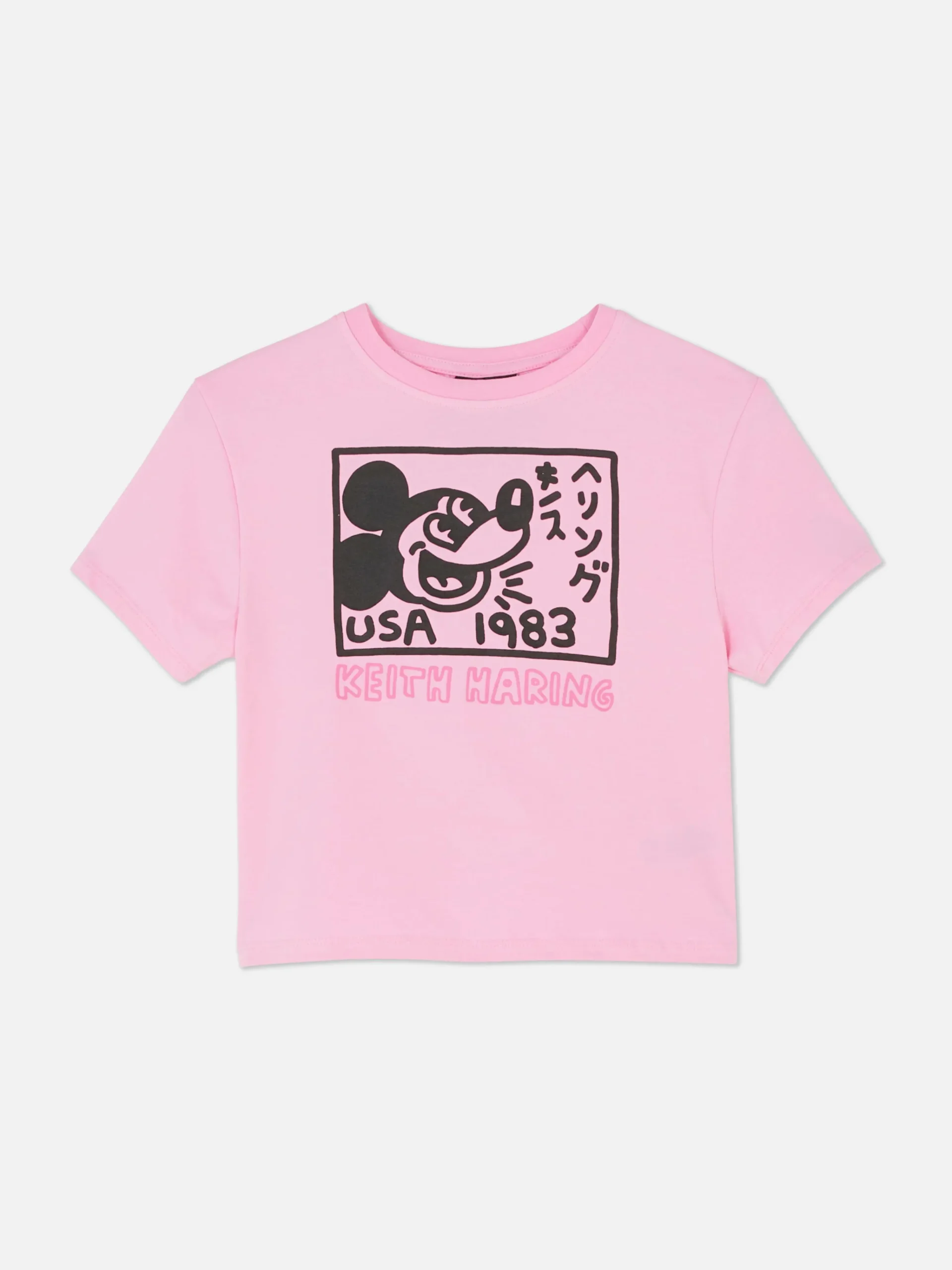 Kurzes „Disney Micky Maus X Keith Haring“ T-Shirt Damen Tops Und T-Shirts