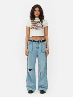 Online Kurzes, Geripptes „Paul Gauguin“ T-Shirt Damen Grafik-T-Shirts Und -Sweatshirts|Tops Und T-Shirts