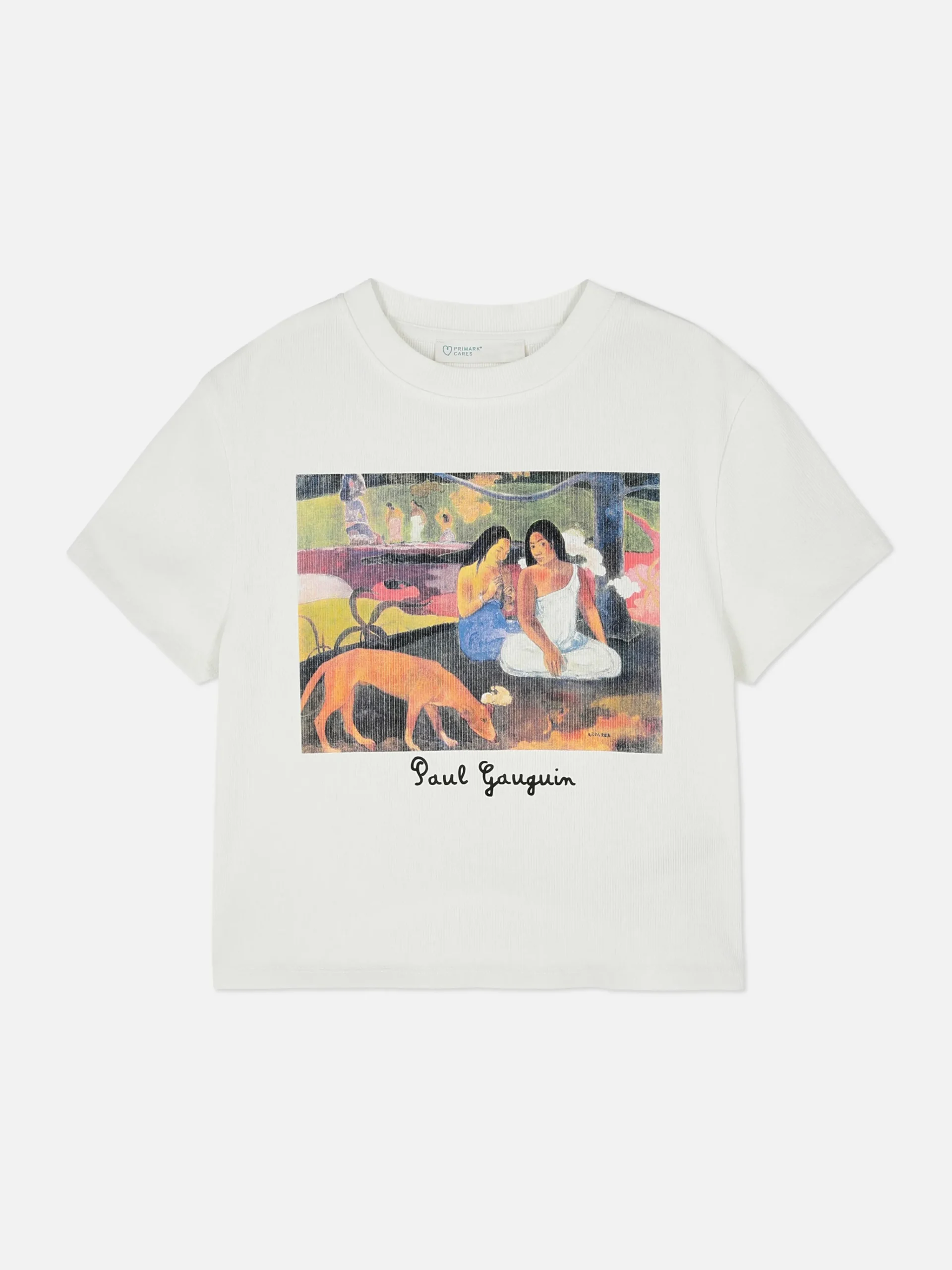 Online Kurzes, Geripptes „Paul Gauguin“ T-Shirt Damen Grafik-T-Shirts Und -Sweatshirts|Tops Und T-Shirts