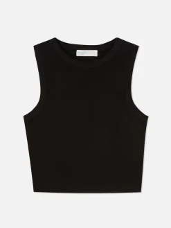 Best Kurzes, Geripptes Tanktop Mit Rundhalsausschnitt Damen Tops Und T-Shirts