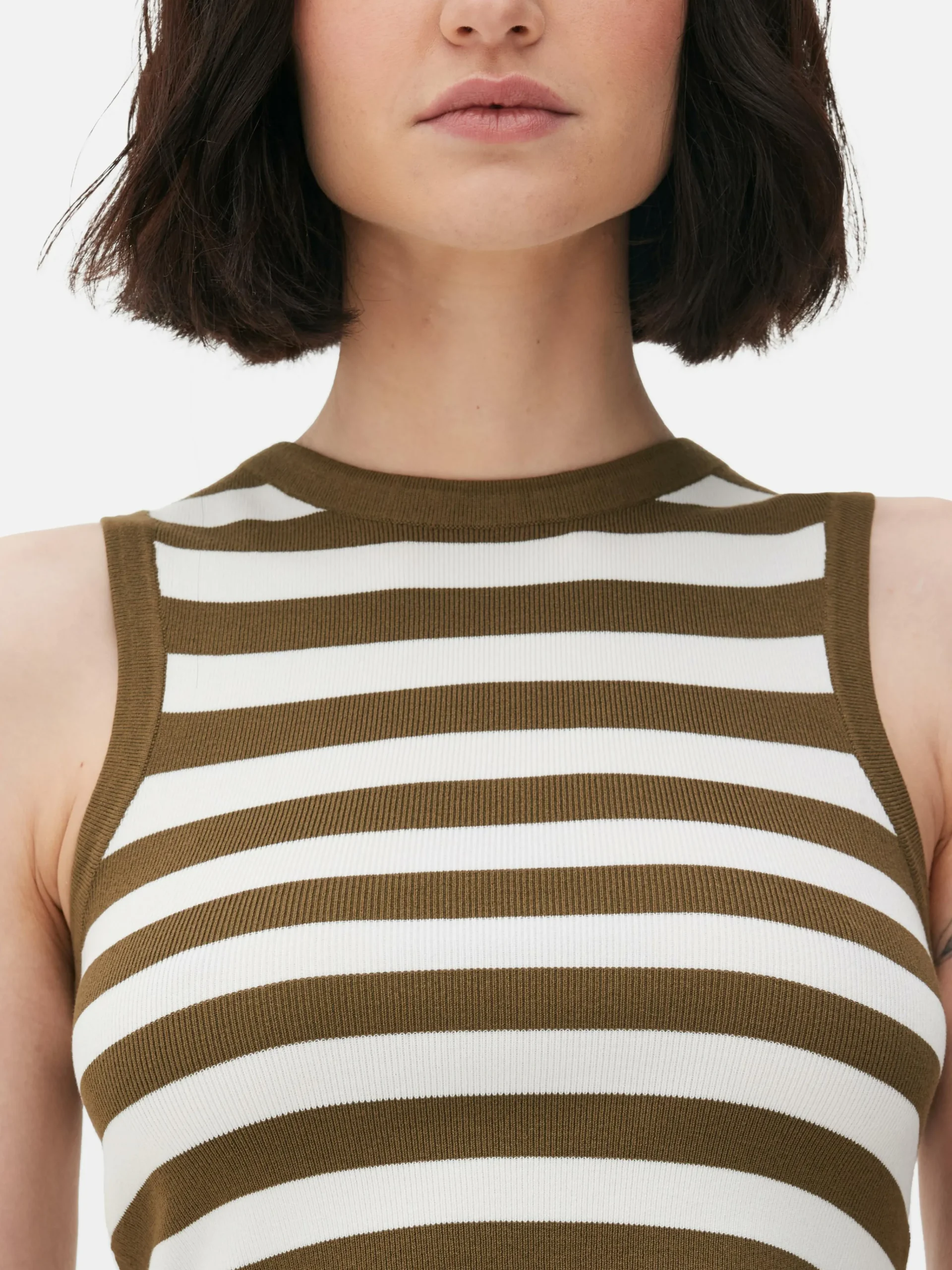 New Kurzes, Geripptes Tanktop Mit Rundhalsausschnitt Damen Tops Und T-Shirts