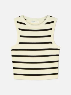 Hot Kurzes, Geripptes Tanktop Mit Rundhalsausschnitt Damen Tops Und T-Shirts