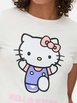 Outlet Kurzes „Hello Kitty“ T-Shirt Mit Grafik Damen Tops Und T-Shirts