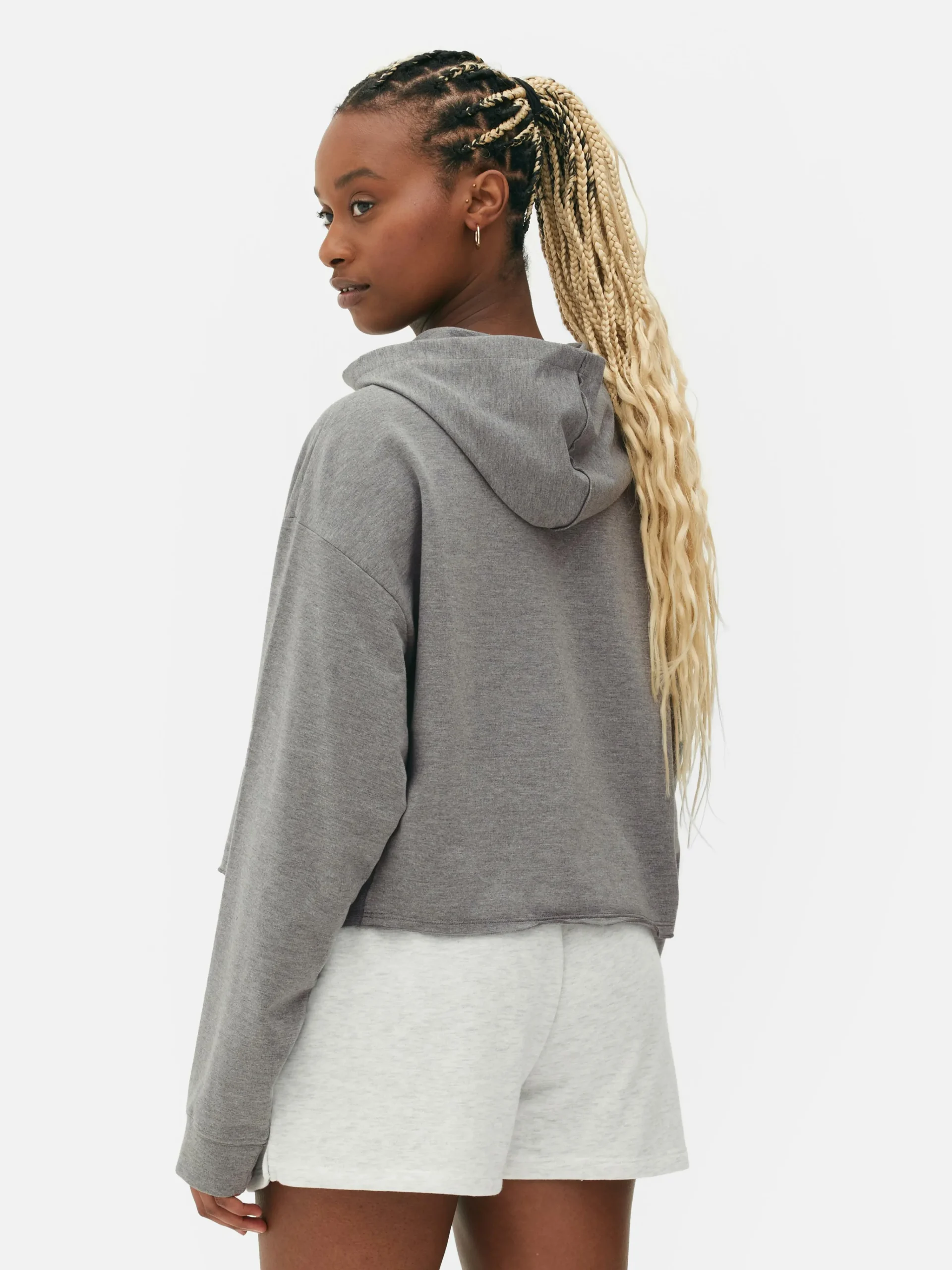 Online Kurzes Hoodie Mit Geradem Schnitt Damen Hoodies Und Sweatshirts