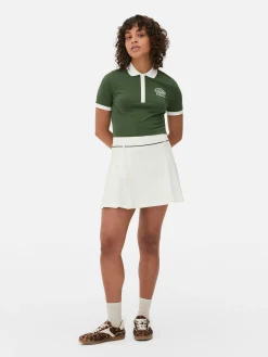 Outlet Kurzes „Michigan State“ Poloshirt Damen Tops Und T-Shirts