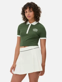 Outlet Kurzes „Michigan State“ Poloshirt Damen Tops Und T-Shirts