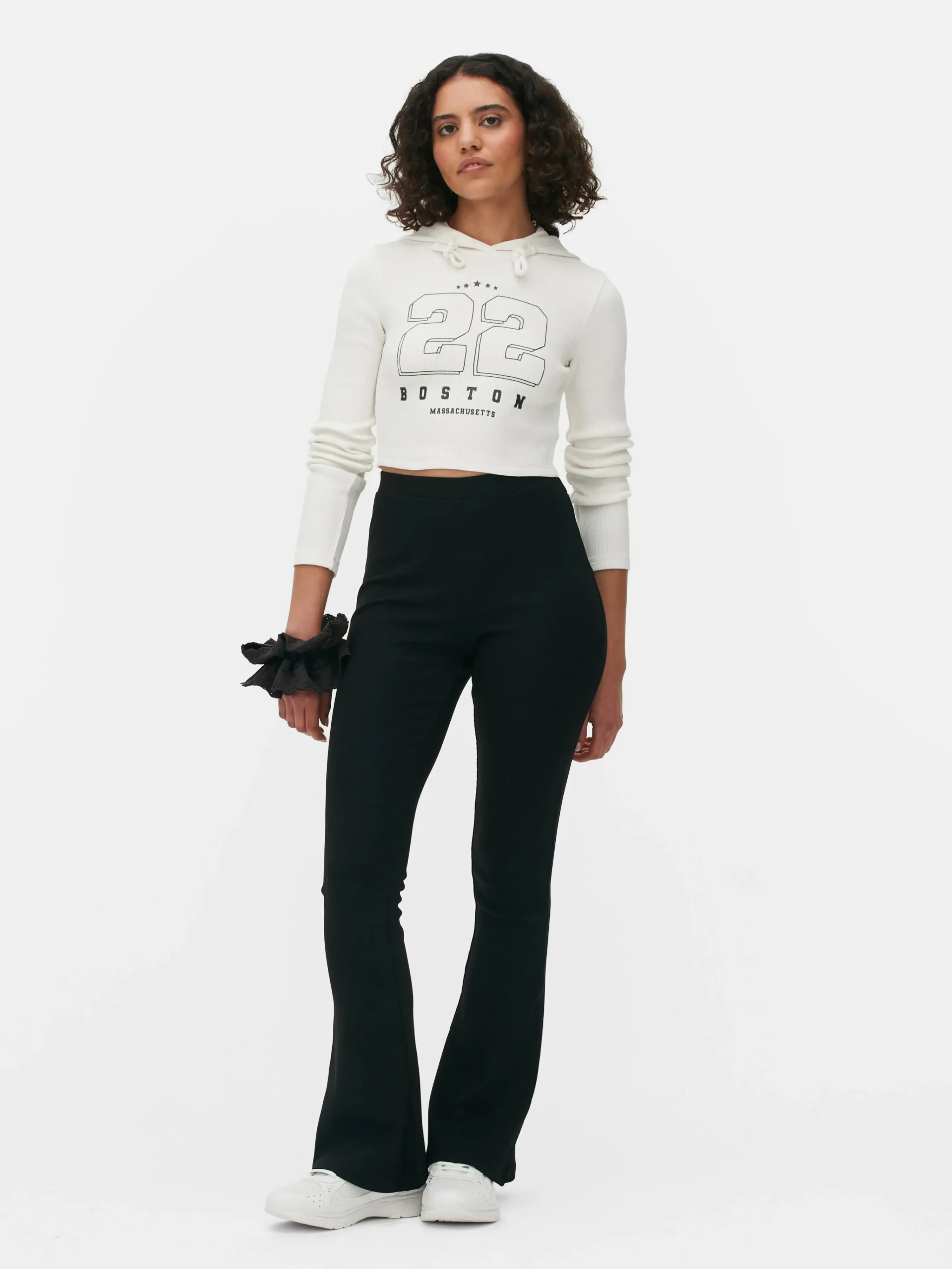 Clearance Kurzes Top Mit Kapuze Und Grafik Damen Tops Und T-Shirts