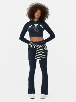 Sale Kurzes Top Mit Kapuze Und Grafik Damen Tops Und T-Shirts