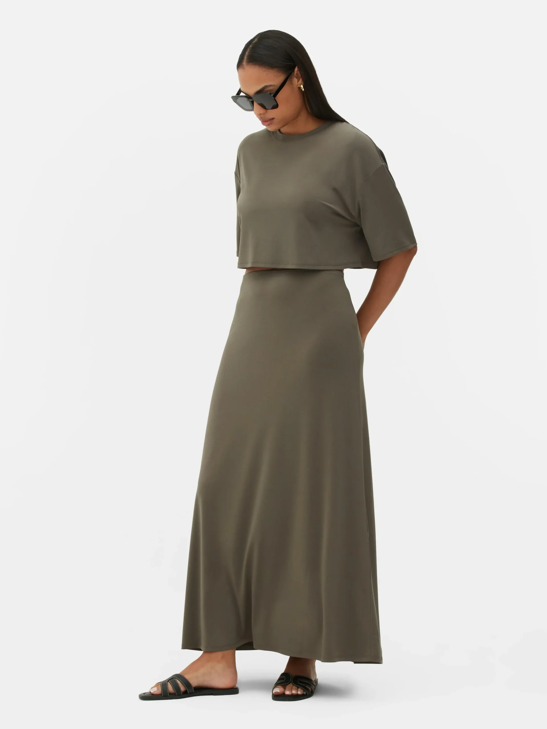 Clearance Kurzes T-Shirt Mit Geradem Schnitt Damen Tops Und T-Shirts