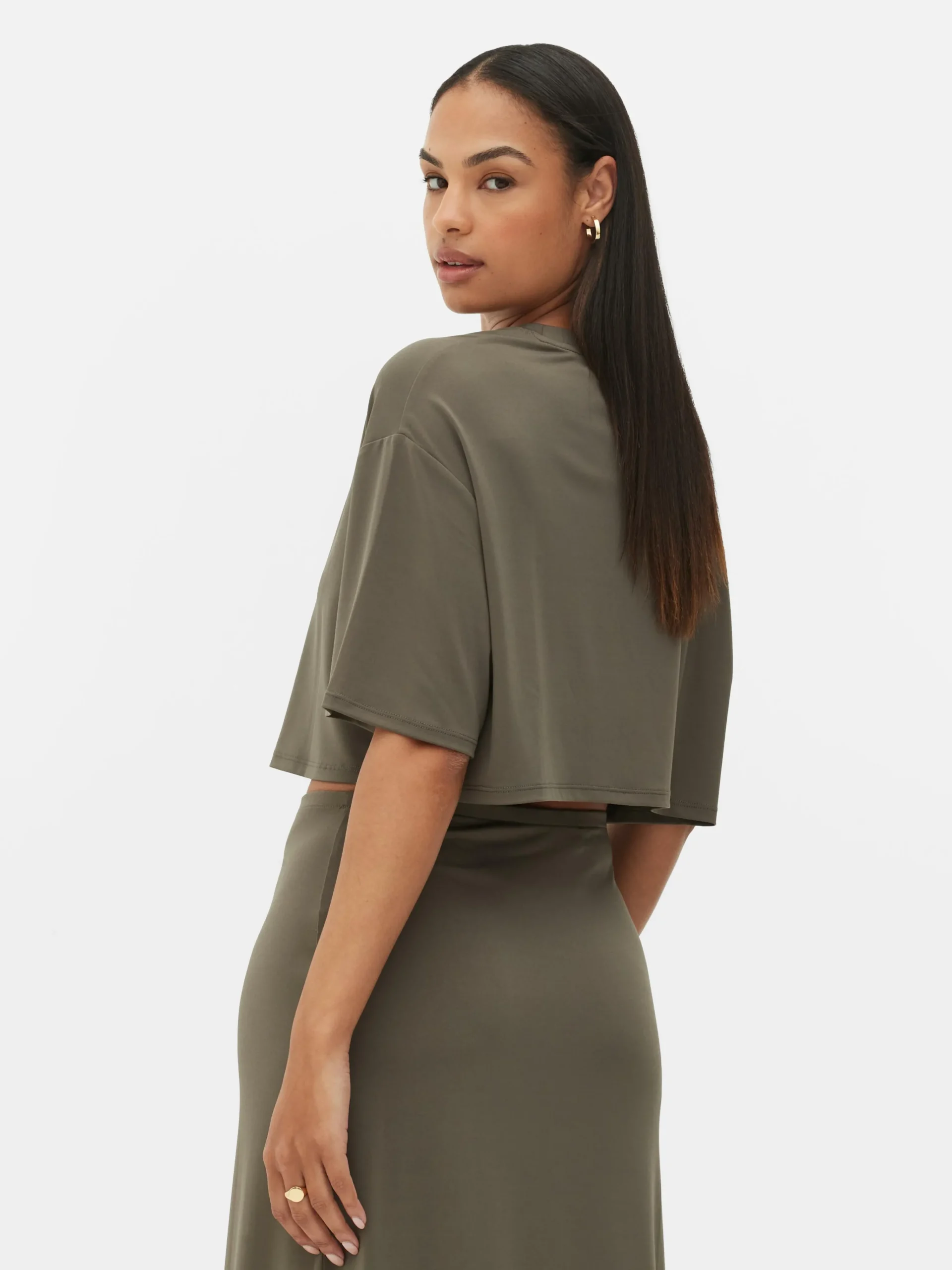 Clearance Kurzes T-Shirt Mit Geradem Schnitt Damen Tops Und T-Shirts