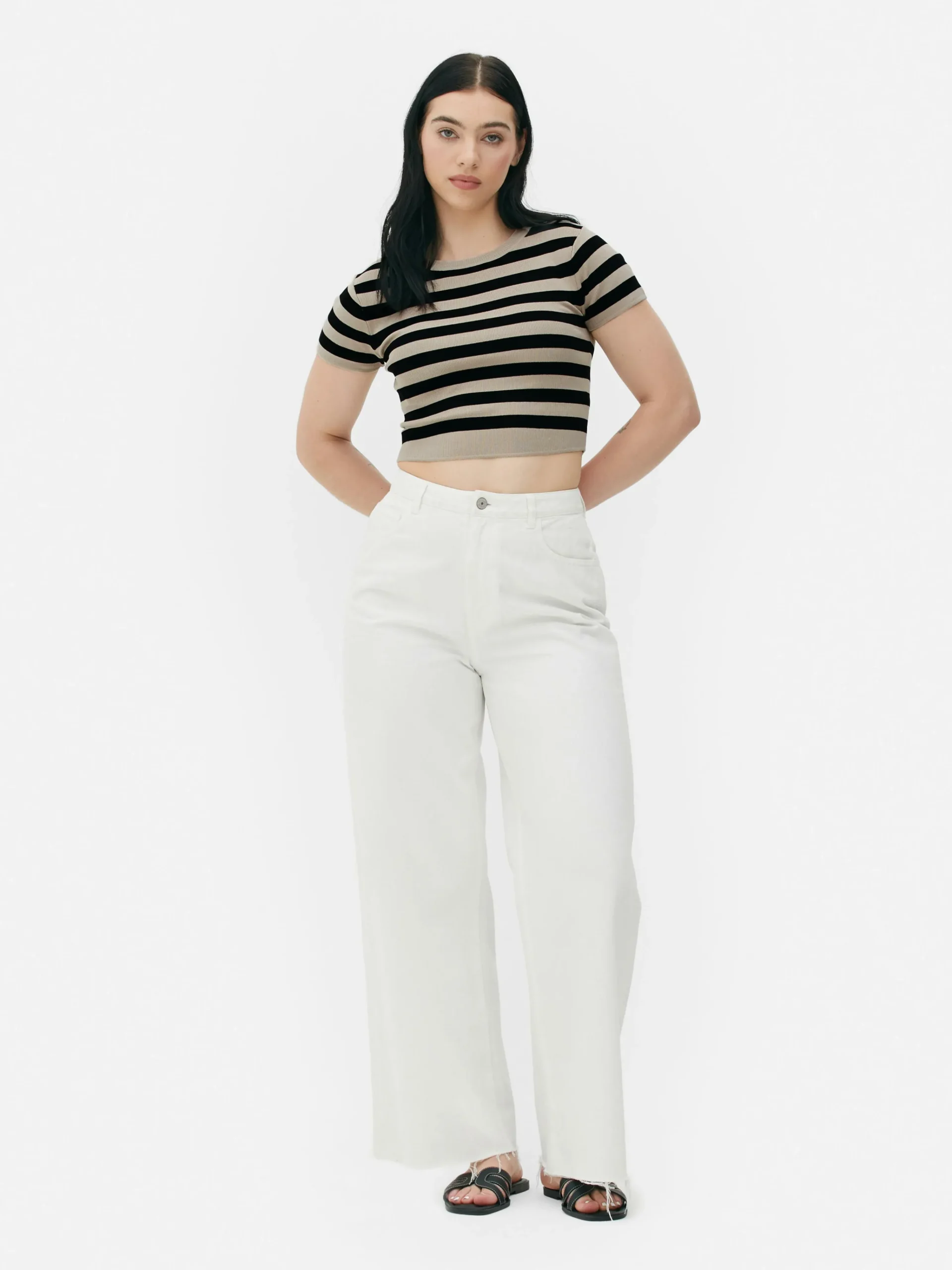 Clearance Kurzärmeliger, Bauchfreier Pullover Damen Pullover Und Cardigans