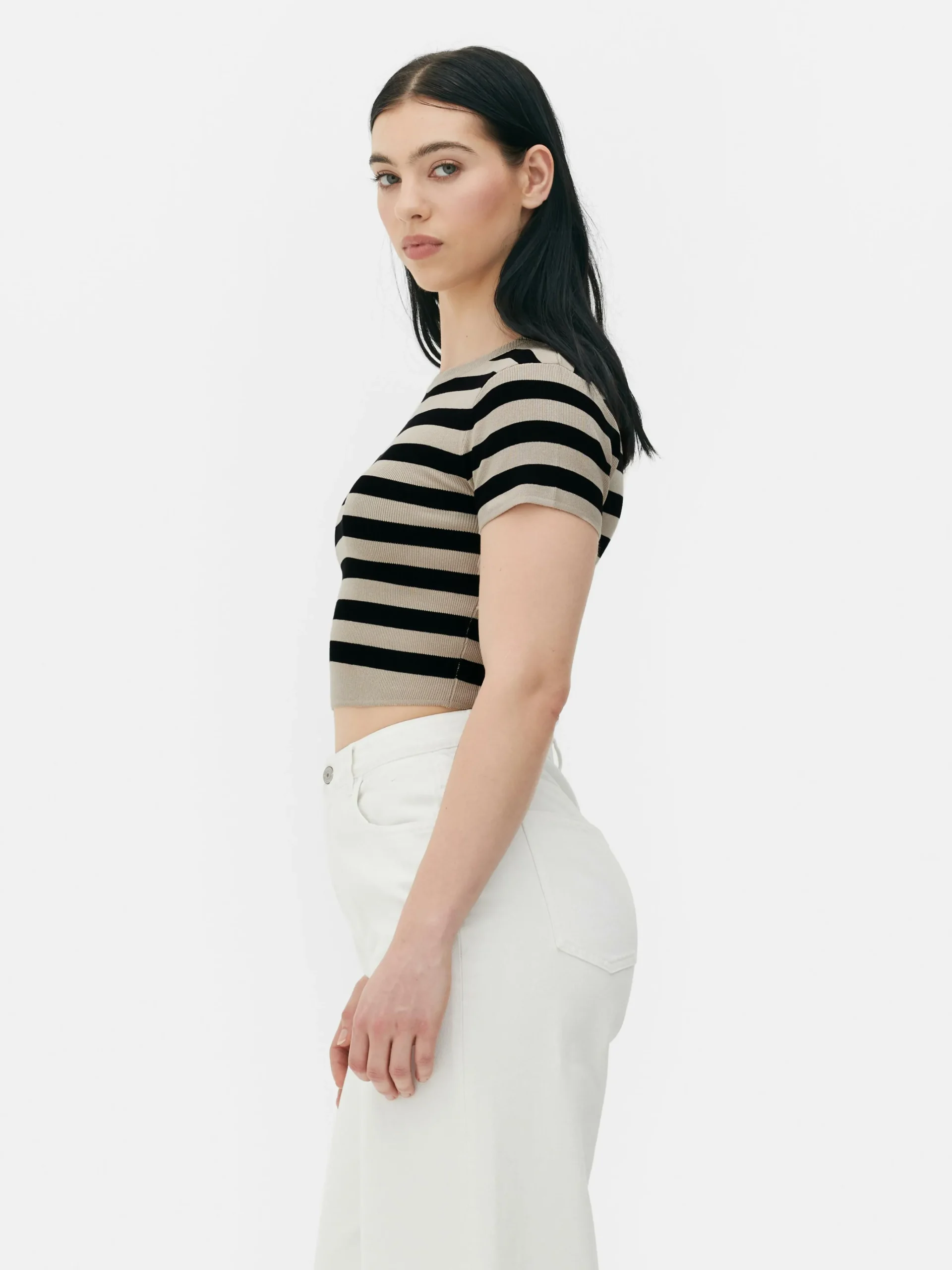 Clearance Kurzärmeliger, Bauchfreier Pullover Damen Pullover Und Cardigans