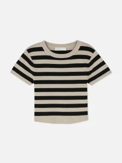 Clearance Kurzärmeliger, Bauchfreier Pullover Damen Pullover Und Cardigans