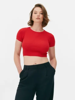 Hot Kurzärmeliger, Bauchfreier Pullover Damen Pullover Und Cardigans