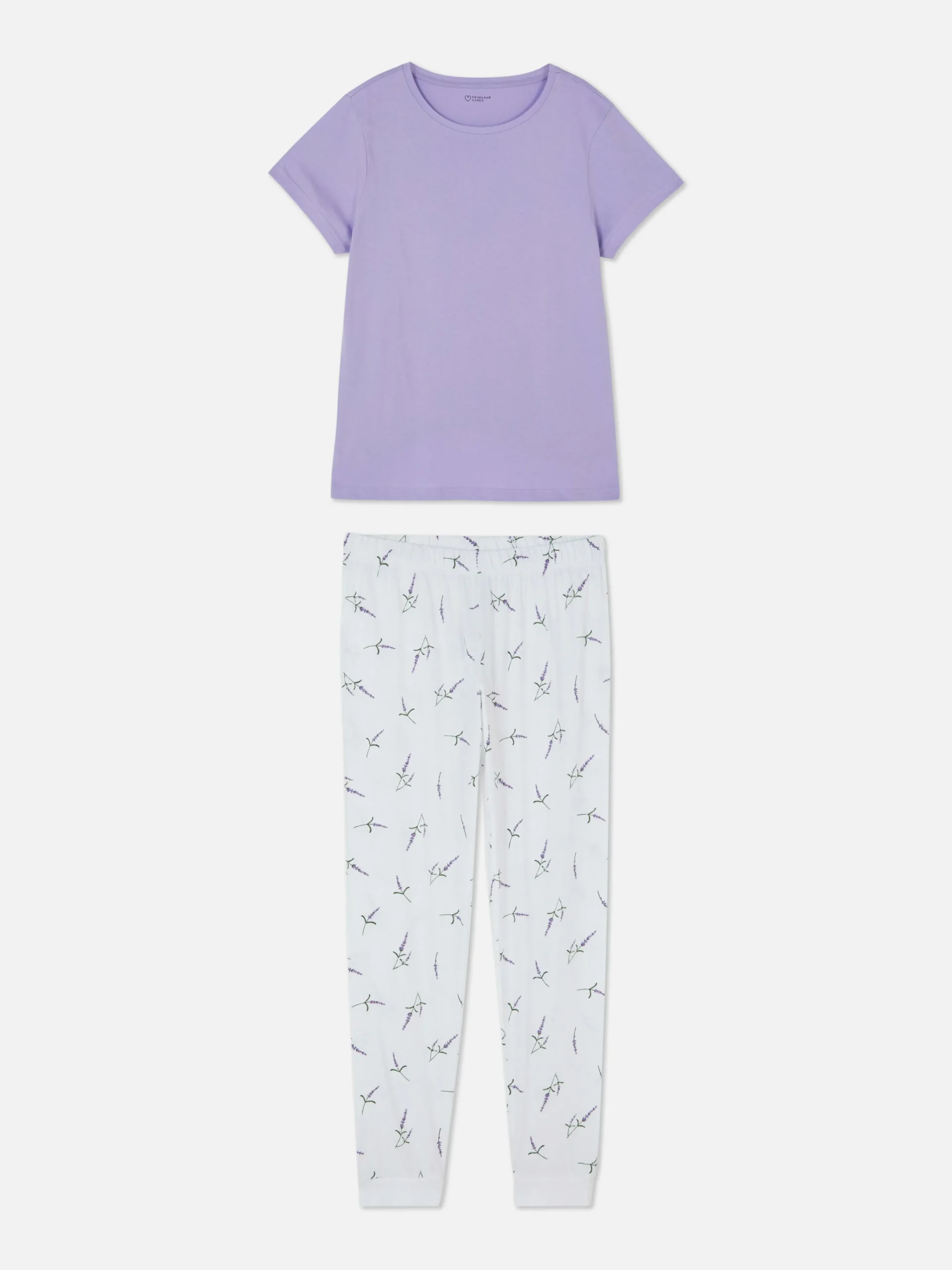 Clearance Kurzärmeliger Jersey-Schlafanzug Mit Print Damen Schlafanzüge