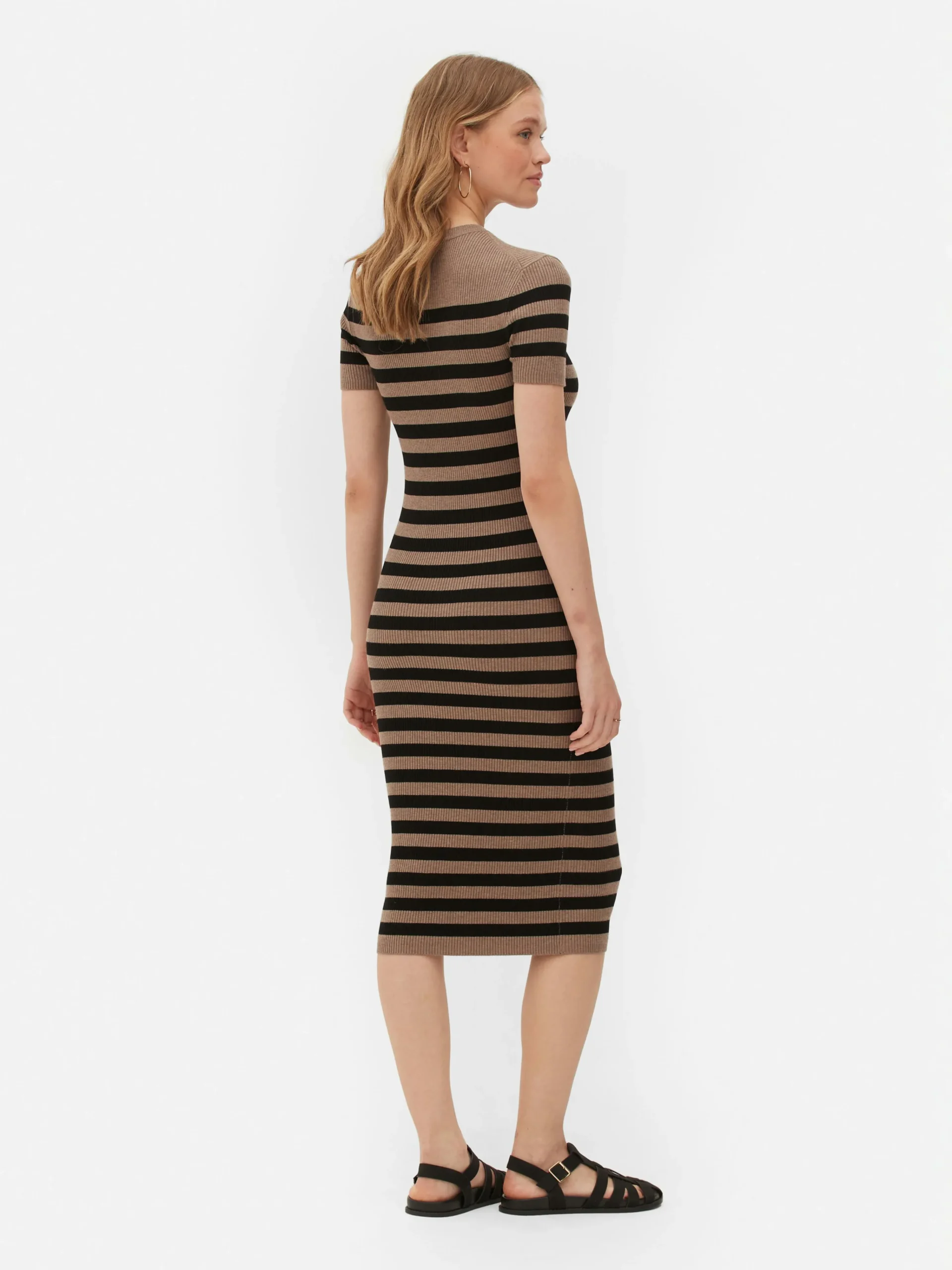 New Kurzärmeliges Midi-Pulloverkleid Damen Kleider