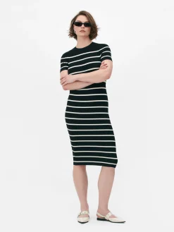 Online Kurzärmeliges Midi-Pulloverkleid Damen Kleider