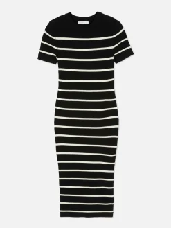 Online Kurzärmeliges Midi-Pulloverkleid Damen Kleider